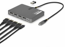 StarTech - USB-C - négymonitoros munkaállomás adapter, 4K 60Hz DisplayPort, 140W PD - QUAD-USB-DP-ADAPT (QUAD-USB-DP-ADAPT)