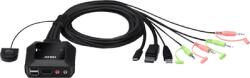ATEN - 2 portos USB-C DisplayPort hibrid kábel KVM kapcsoló CS52DP - CS52DP-AT (CS52DP-AT)