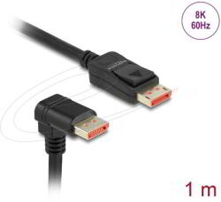 Delock - DisplayPort kábel, egyenes apa - apa, 90° lefelé hajlított, 8K 60 Hz, 1 m - 87050 (87050)