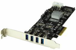 StarTech - 4 portos PCI Express PCIe SuperSpeed (5Gbps) USB 3.0 kártyaadapter 2 dedikált 5Gbps csatornával - PEXUSB3S42V (PEXUSB3S42V)