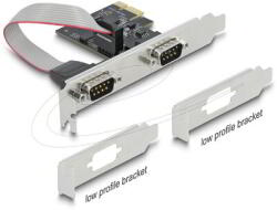 Delock - PCI Express x1 Kártya > 2 x RS-232 soros csatlakozó - 90001 (90001)