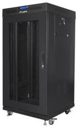 Lanberg - NET 19" szabadonálló rack szekrény 22U/600X600 perforált ajtó, lapraszerelt, LCD kijelző, fekete V2 (TÚLMÉRETES ÁRU) (FF01-6622-23BL) (FF01-6622-23BL)