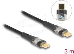 Delock - Adat és gyors töltő kábel USB 2.0 USB Type-C apa-aoa átlátszó PD 3.0 100 W 3 m - 80765 (80765)