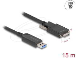 Delock - Aktív optikai kábel USB 10 Gbps-A apa > USB 10 Gbps Micro-B Típusú dugó csavarokkal ellátott 15 m - 90608 (83217) (83217)