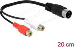 Delock - DIN kábel dióda 5 tűs csatlakozó - 2 x RCA anya csatlakozó 20 cm - 85835 (85835)