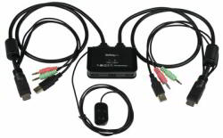 StarTech - 2 portos USB HDMI kábel KVM kapcsoló hanggal és távirányítóval - SV211HDUA (SV211HDUA)