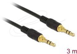 Delock - 3, 5 mm-es jack kábel, 3 tűs csatlakozó > csatlakozó, 3 m, fekete - 85551 (85551)
