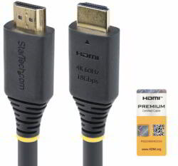 StarTech - 5 m-es (16, 4 láb) prémium, tanúsított, nagy sebességű HDMI-kábel - HDMI2-CABLE-4K60-5M (HDMI2-CABLE-4K60-5M)