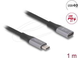Delock - USB 40 Gbps bővítő kábel USB Type-C apa - anya PD 3.1 240 W 1 m szürke fém - 81201 (81201)