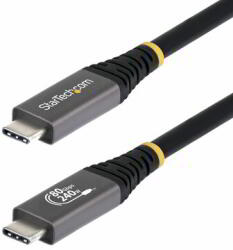 StarTech - 1, 5 m-es USB4 kábel, 80 Gbps, USB-IF tanúsítvánnyal rendelkező USB-C kábel, 240 W PD, 8K 120 Hz/4K 240 Hz - CC150CM80GUSB4CABLE (CC150CM80GUSB4CABLE)