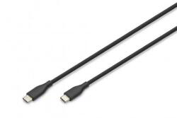 ASSMANN Assmann-DIGITUS USB-C szilikon csatlakozókábel, 0, 5 m, fekete - AK-300341-005-S (AK-300341-005-S)