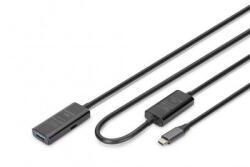 ASSMANN Assmann-DIGITUS Active USB 3.2 Gen1 5G hosszabbító kábel, USB-C - USB-A, 10m - DA-73111 (DA-73111)