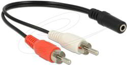 Delock - Audio kábel 2 x RCA dugó - 1 x 3, 5 mm-es 3 tűs jack aljzat 20 cm - 85806 (85806)