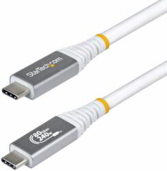 StarTech - 50 cm-es USB4 kábel, 80 Gbps, USB-IF tanúsítvánnyal rendelkező USB-C kábel 240 W PD, 8K 120 Hz/4K 240 Hz - CC50CM80GUSB4CABLEW (CC50CM80GUSB4CABLEW)