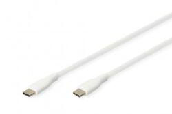 ASSMANN Assmann-DIGITUS USB-C szilikon csatlakozókábel, 1m, fehér - AK-300341-010-W (AK-300341-010-W)