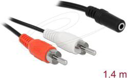 Delock - Audio (Hang)kábel 2 x RCA apa 1 x 3, 5 mm 3 tűs Sztereo Jack 1, 4 m - 85808 (85808)