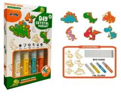 EMC ONSHOP Set DIY Creeaza si Coloreaza Pandantive cu Cristale, Model Dinozauri, 4 Carioci incluse, Multicolor, +3 ani (IL-3315758)
