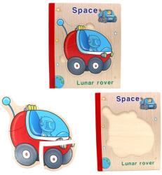 EMC ONSHOP Carte 6 Puzzle-uri din lemn - Descopera Spatiul, limba Engleza, 30 piese, 3 ani+ (EMC-0522) Puzzle