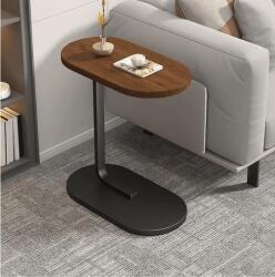 EMC ONSHOP Masuta de Cafea cu Picior pentru pat/canapea, Negru cu Wenge, Ovala, Lemn cu Metal, 40 x 28 x 55.5 cm (ML-50-5) Masa de cafea
