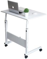 EMC ONSHOP Masa Universala, Inaltime Reglabila, Cu Roti Blocabile, Ideal pt Laptop, Scris, Servit Mancarea, 60x40 cm, Alba (ML-50-2) Masa de cafea