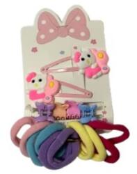 EMC ONSHOP Set 16 Accesorii de Par pentru Fete, elastice, clestisor si agrafe, Roz (D33-rozane)