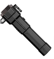 EMC ONSHOP Lanterna Reincarcabila, 4 moduri luminoase, Ciocan Glass Breaker, Lama pentru centura in caz de urgenta, Gri (ML-1603-lanterna-reincarcabila-gri)