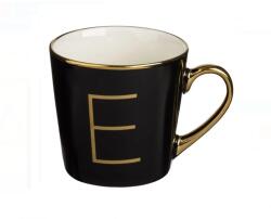 EMC ONSHOP Cana New Bone Neagra cu Litera Aurie E & Maner Auriu, 10 x 10 cm, 460ml (1238079)