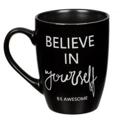 EMC ONSHOP Cana New Bone cu Mesaj "Believe in Yourself", Negru Mat, 8.5 x 10.5 cm, 370 ml (1222183)