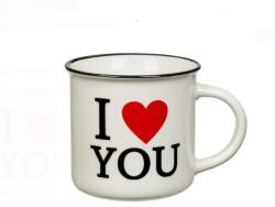 EMC ONSHOP Cana Ceramica New Bone, Margine Neagra, Mesaj "I Love You", Valentine's Day, 370 ml (1222688)