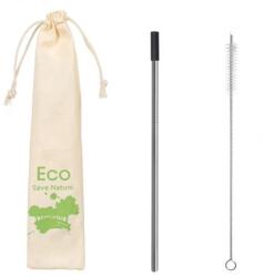 EMC ONSHOP Set Pai de Inox cu Varf din Silicon, Perie si Husa, Argintiu, 0.6x21.5cm (1201625)