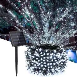 EMC ONSHOP Instalatie cu incarcare Solara de Craciun, 30 metri, 300 LED-uri, Alb rece (ML-X-2-2-10)