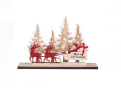 EMC ONSHOP Decoratiune din Lemn de Craciun, Sania lui Mos Craciun, 15 cm (1185044)