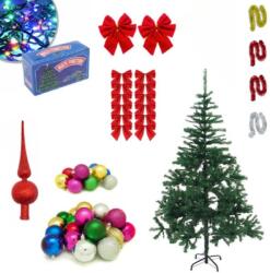 EMC ONSHOP Set Complet Brad de Craciun 1.8m - Decoratiuni Incluse pentru un Decor Magic (BR12)