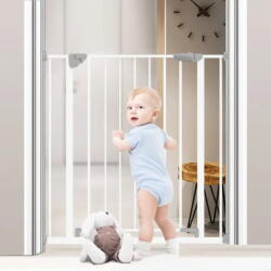 Empria® Gard de protectie copii, pentru usi si scari, montaj prin presiune, dimensiune reglabila 71-77 cm, Empria, Alb (Poarta0Ext60-68cmAlb)