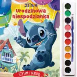 Olesiejuk Urodzinowa niespodzianka. Disney Stitch. Czytam i maluję Carte de colorat