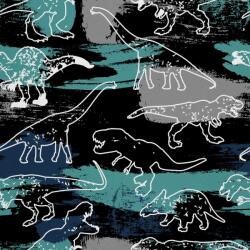 Heko Panels Szövet, dinoszaurusz körvonalak, 100% poliészter, 210g/pm, méret: 100cm x 155cm, DX280 (DX280)