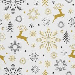 Heko Panels Textil anyag, karácsonyi hópelyhek, poliészter 100%, 210g/pm, méret: 100cm x 155cm, DX254 (DX254)