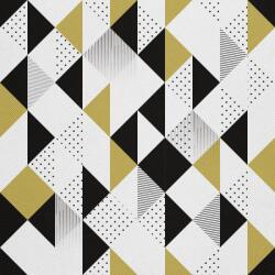 Heko Panels Szövet, Geometrikus, Fekete Ecru, 100% poliészter, 210g/pm, Méret: 100cm x 155cm (DX145)