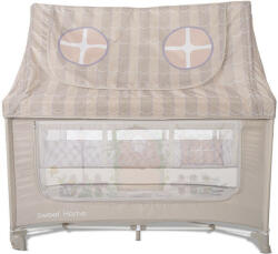 Lorelli Sweet Home 2, multifunkciós utazóágy tetővel - Beige - pepita