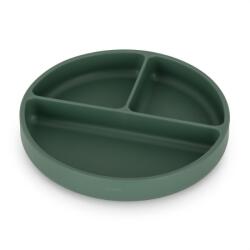 Petite&Mars Petite&Mars, Take&Match, farfurie din silicon cu separatoare, rotunda, Green Misty, 6m+ Set pentru masa bebelusi