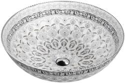 Lavita Rosa mosdótál 40x40 cm kerek mosdótálak fehér-fekete-szürke/kő matt 5900378334286 (5900378334286)