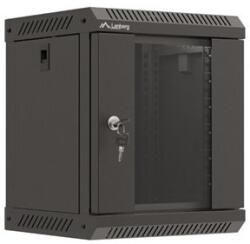 Lanberg 6U falra szerelhető fali rack szekrény 300×300 mm - üvegajtós, fekete (WF11-3306-10B) (WF11-3306-10B)