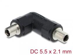 Delock Adaptor cu filet DC 5.5 x 2.1 mm M-M unghi 90 grade, Delock 90942 (90942)
