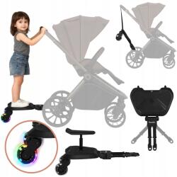 Lionelo Univerzális babakocsi kiegészítő 2in1 üléssel Led kerekek összecsukható Lionelo (LO-BUGGY BOARD BLACK ONYX)