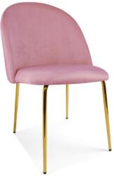  Scaun bucatarie INCA VELVET din catifea cu picioare aurii, roz