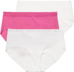 Tchibo - 3 női magas derekú alsó, Magic Cut, fehér/pink