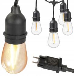 VERK GROUP Kerti Füzér Vízálló Fénylánc 15 Db E27 15m Led Izzóval (12300_15)