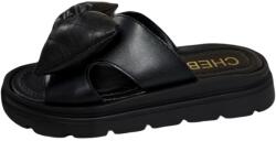 CheBello Flip-flop papucs CheBello 4647 bőr vastag alj fekete masnis 37 (4647)