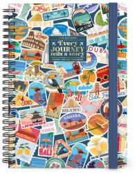  Legami spirálos határidőnapló (21x15 cm), heti, 16 hónapos 2026.09-2027.12, Travel Stickers (AG2716065)