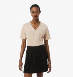 Lacoste Női póló V-Neck TF7300 Beige 34 (TF7300-X6F)